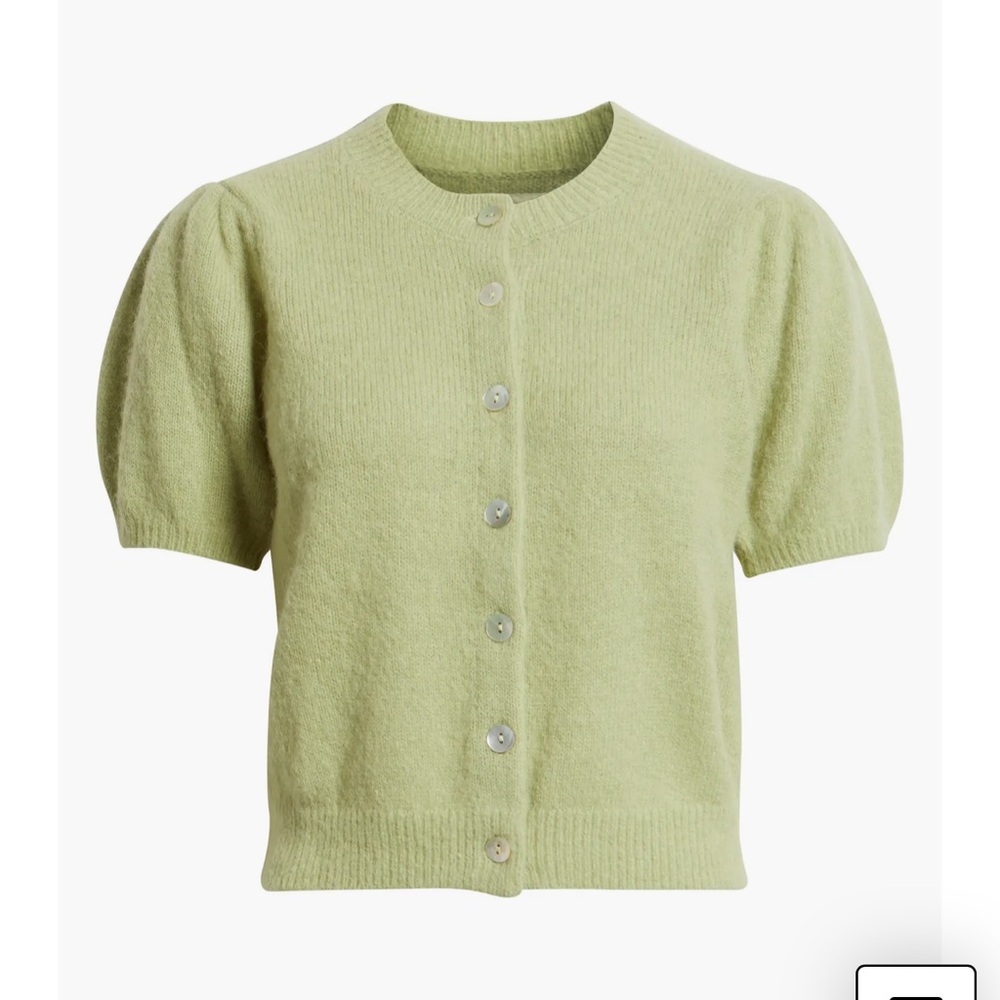 Doen Anisa Light Green Short Sleeve Cardigan